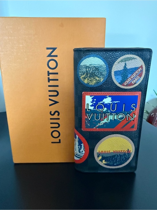 Louis Vuitton Other - Louis Vuitton Black Wallet with Blue, Red & Yellow Sticker Motifs